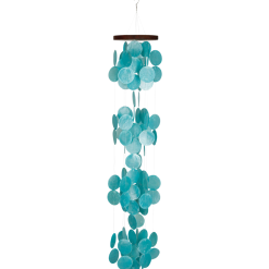 Woodstock 40" Azure Capiz Waterfall Wind Chime – Handcrafted Outdoor Wind Chimes for Garden, Patio, Home Décor, Christmas/Hanukkah Gift